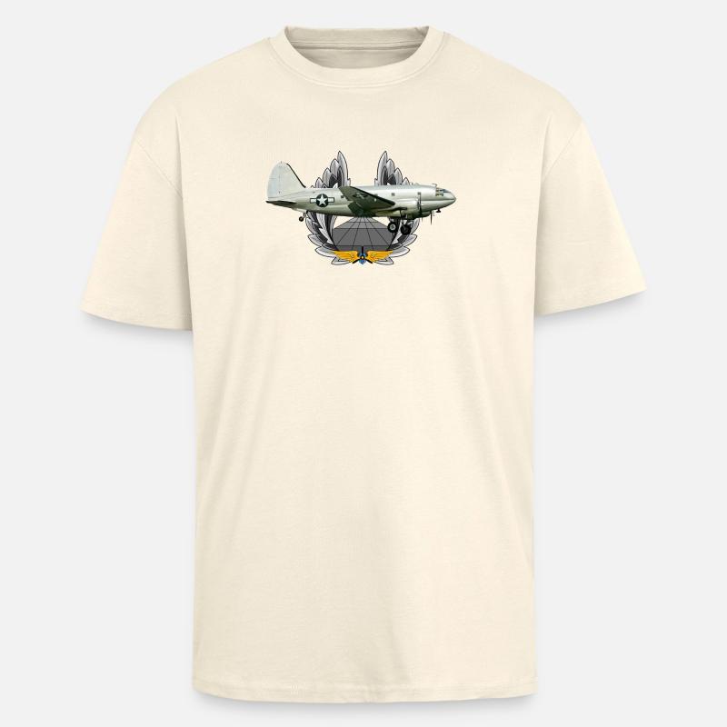 C-46 Commando - Oversized Heavyweight Unisex T-Shirt - Creme