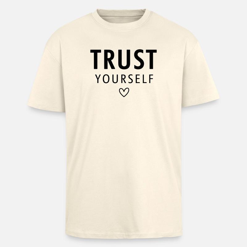 Empowering Trust Yourself Typography - Unisex Oversized Heavyweight T-shirt - creme