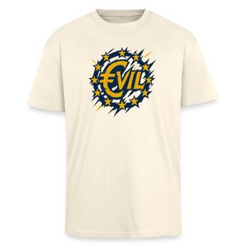 Euro-Rebellion Logo Design - Oversized Heavyweight Unisex T-Shirt - Creme - Vorne - Alina (178cm) & Michal (187cm)