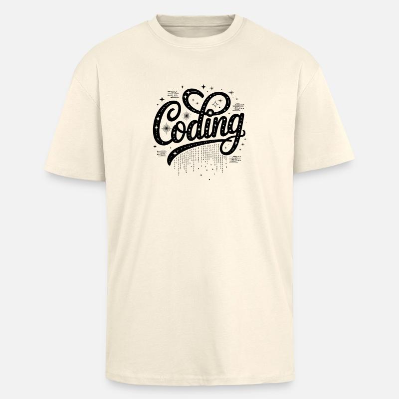 Codage - Conception technologique cool - T-shirt unisexe oversize épais - crème