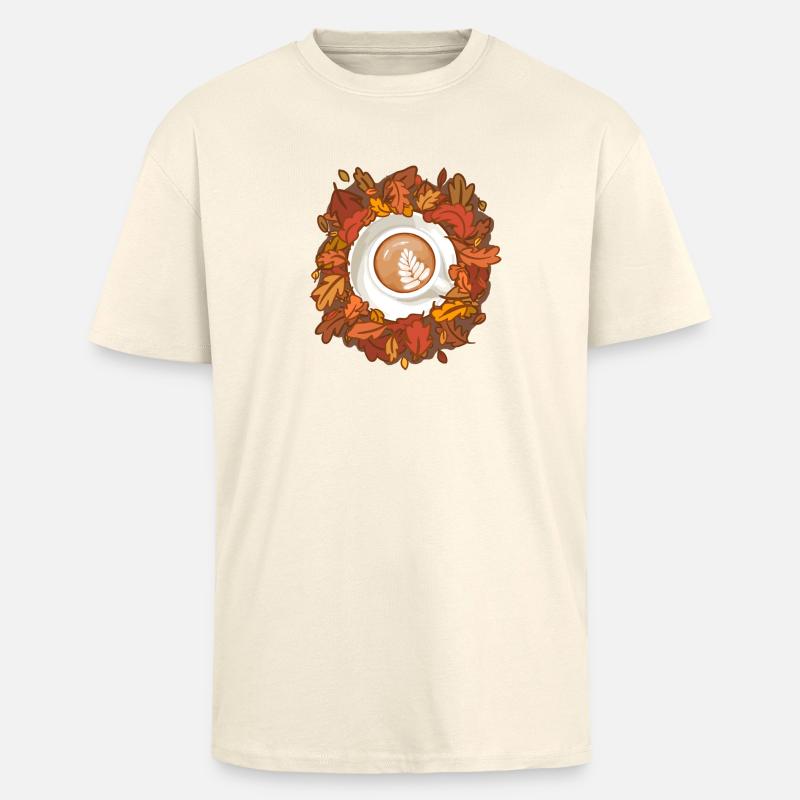 Leaves are Falling, Coffee is Calling - Unisex Oversized Heavyweight T-shirt - creme