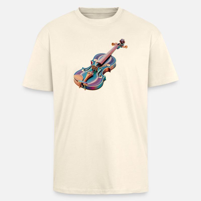 Regenbogen Geigen-Kunst - Oversized Heavyweight Unisex T-Shirt - Creme