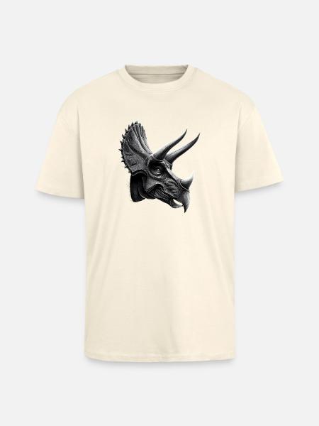 Triceratops Dinosaur Dinos Triceratops Dino - Unisex Oversized Heavyweight T-shirt - creme