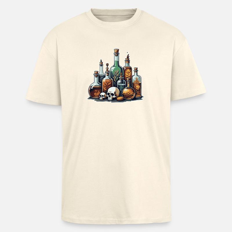 Alchemie Fläschchen Schädel Design - Oversized Heavyweight Unisex T-Shirt - Creme