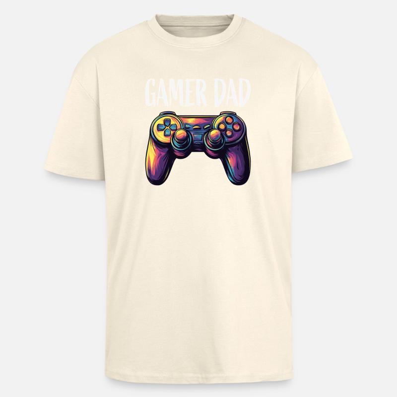 Gamer Dad Controller Neon - T-shirt unisexe oversize épais - crème
