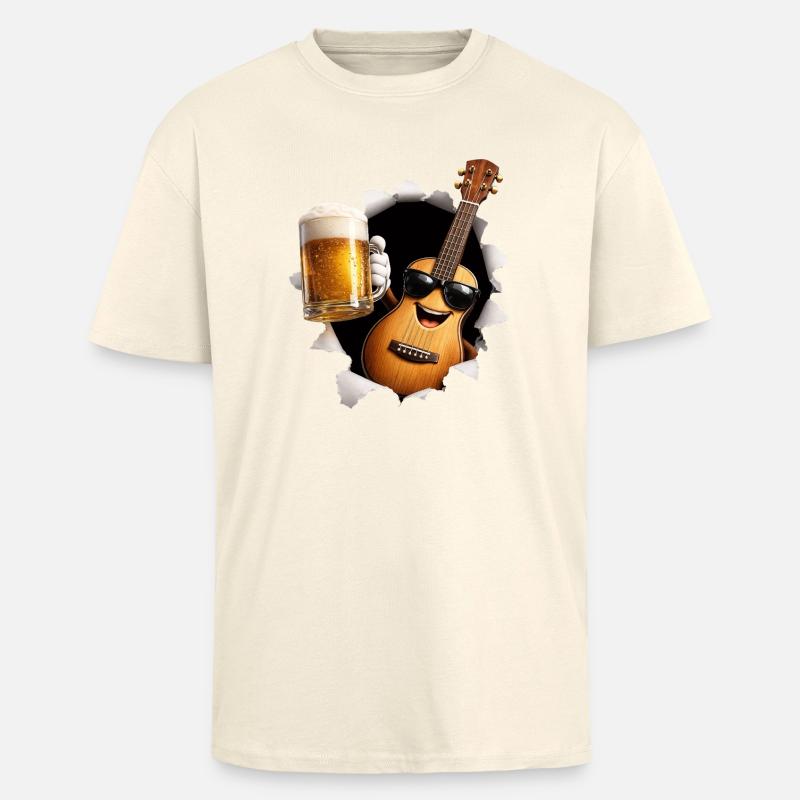 Ukulele Beer - Unisex Oversized Heavyweight T-shirt - creme