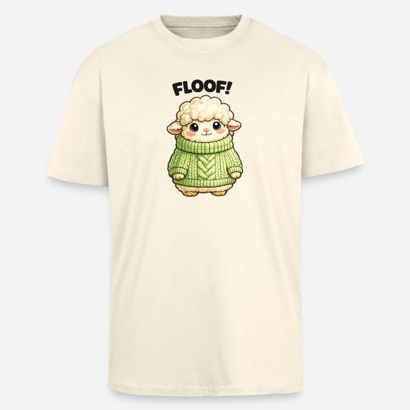 Kuscheliges Schäfchen Pullover Design - Oversized Heavyweight Unisex T-Shirt - Creme