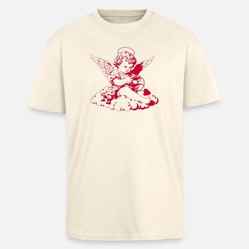 Gaming Engel – Cherub mit Controller - Oversized Heavyweight Unisex T-Shirt - Creme