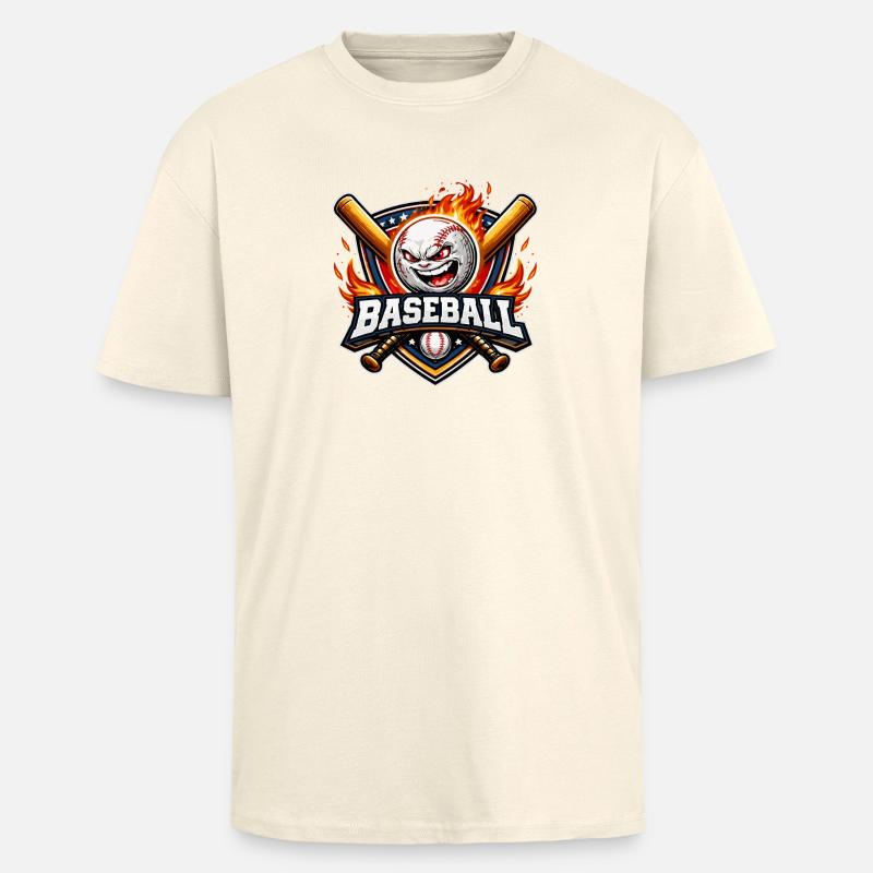 Flammendes Baseball-Maskottchen - Oversized Heavyweight Unisex T-Shirt - Creme