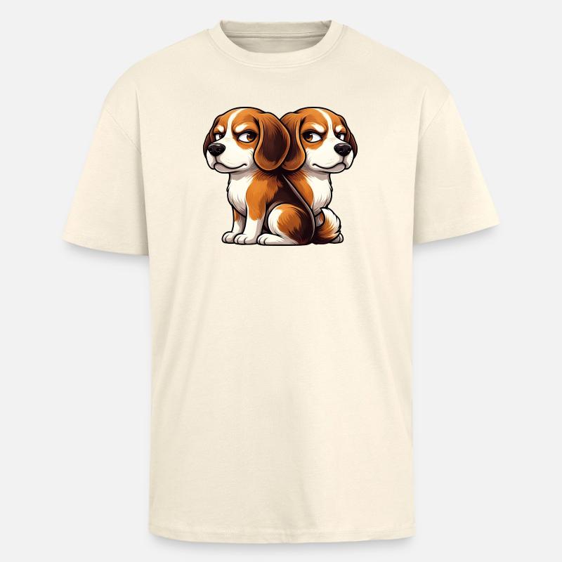 Amici Amici Gemelli Amici Cartoon Beagle Carini - T-shirt unisex oversize pesante - crema