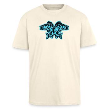 Brochet - T-shirt unisexe oversize épais - crème - Devant - Alina (178cm) & Michal (187cm)