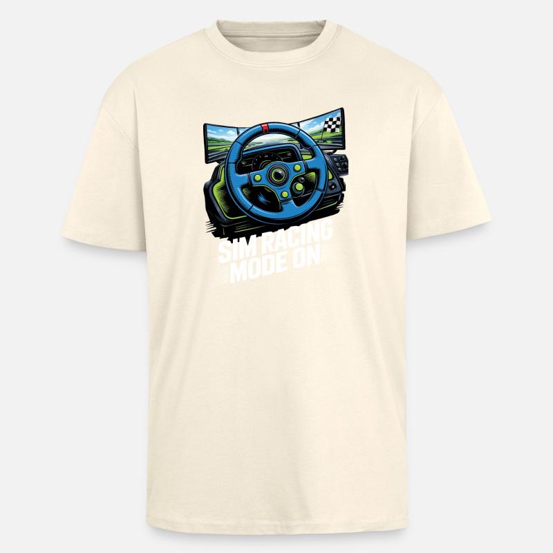 Mod de simulation de course - T-shirt unisexe oversize épais - crème