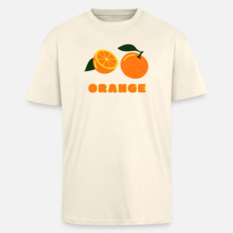 Orange Summer Vibes Fruit Design - Oversized Heavyweight Unisex T-Shirt - Creme