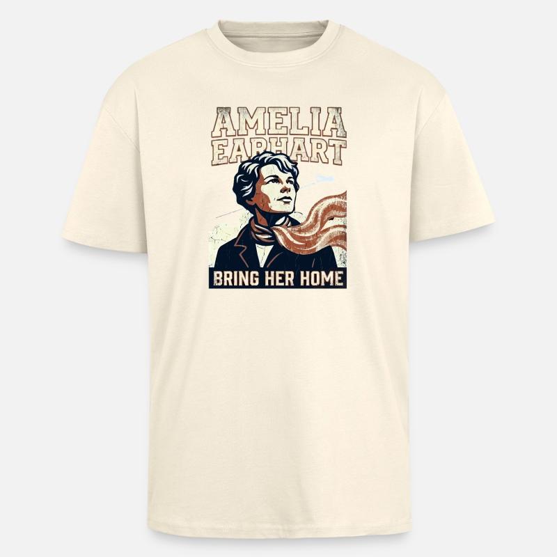Amelia Earhart – Bring Her Home - Unisex Oversized Heavyweight T-shirt - creme
