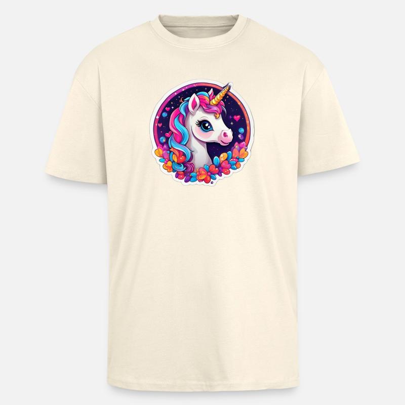 Sternenregenbogen-Einhorn - Oversized Heavyweight Unisex T-Shirt - Creme