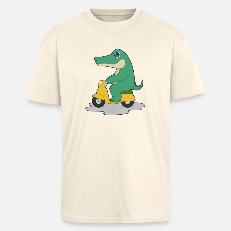 Krokodil Motorroller - Oversized Heavyweight Unisex T-Shirt - Creme