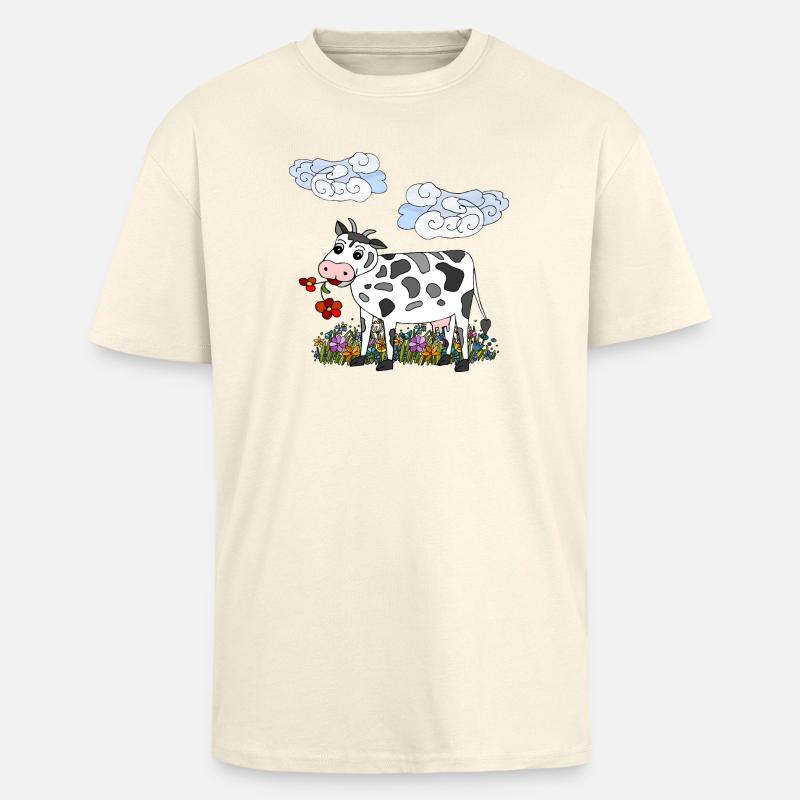 Vache - T-shirt unisexe oversize épais - crème