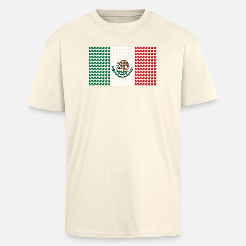 Mexiko Rasterflag Muster - Oversized Heavyweight Unisex T-Shirt - Creme