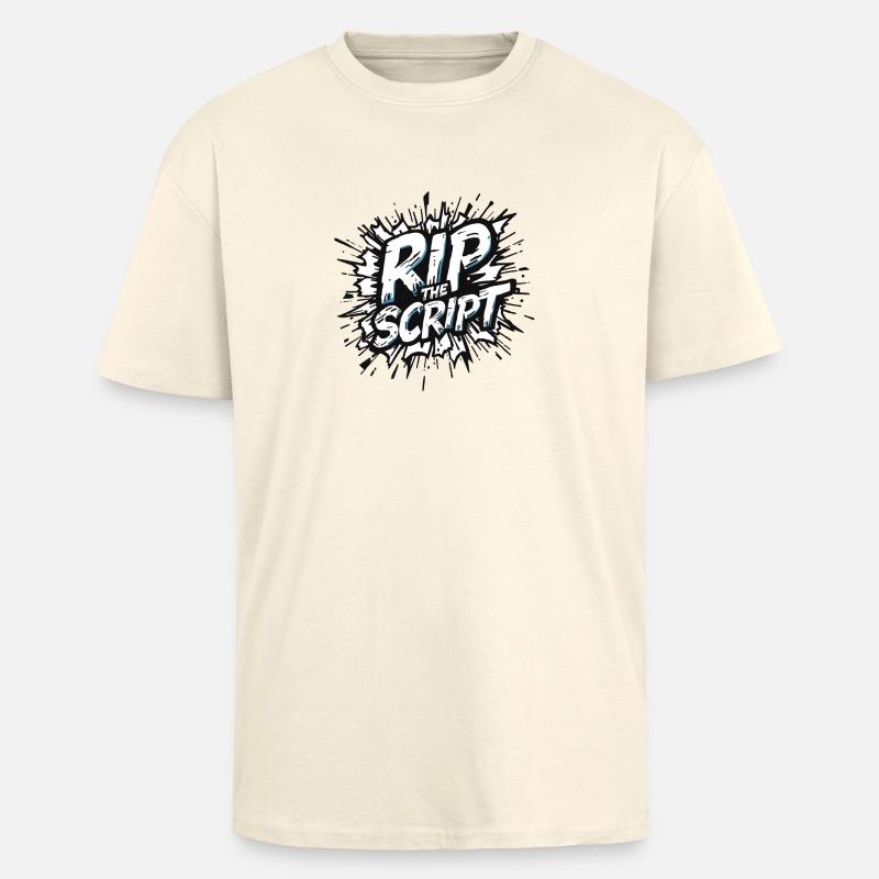 Rip the Script Burst - Oversized Heavyweight Unisex T-Shirt - Creme