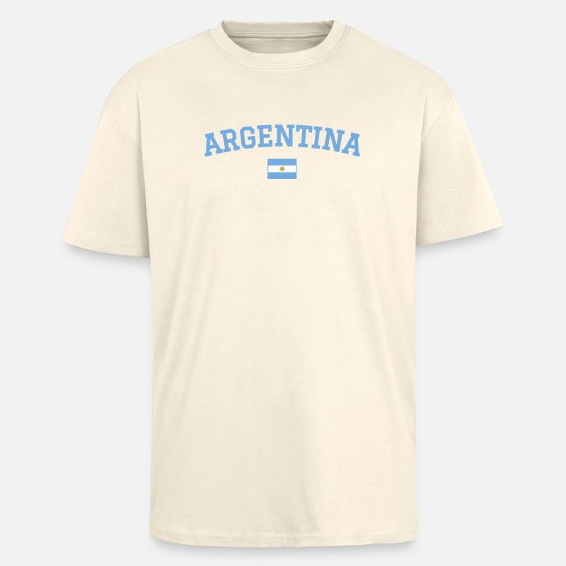Design du drapeau argentin bleu - T-shirt unisexe oversize épais - crème
