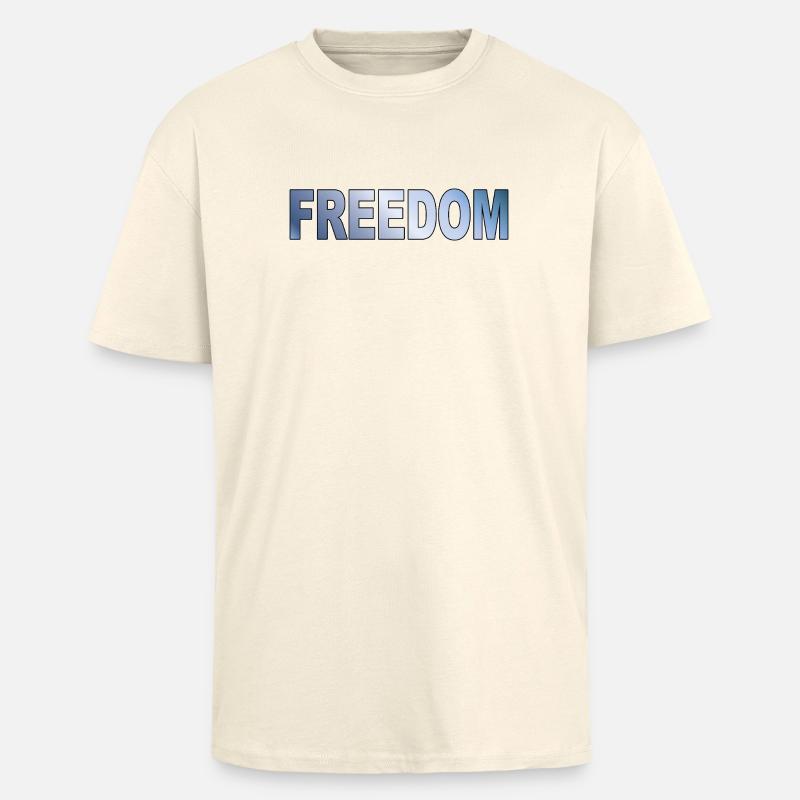 Freedom Typografie Statement Design - Oversized Heavyweight Unisex T-Shirt - Creme