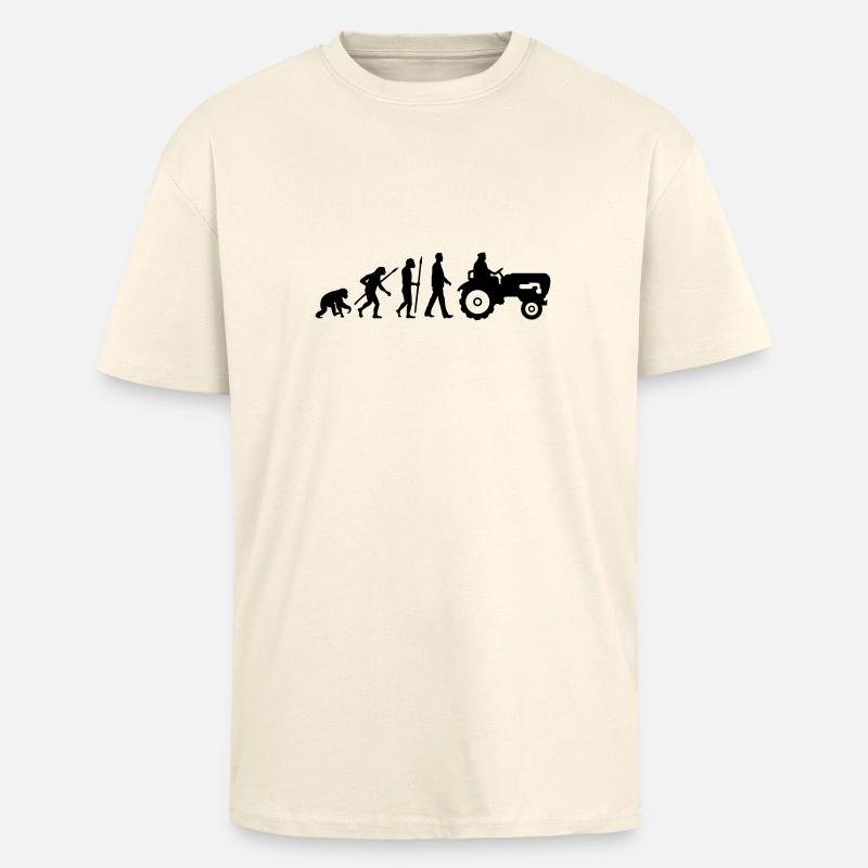 evolution_bauer_mit_traktor_032013_a_1c - Unisex Oversized Heavyweight T-shirt - creme