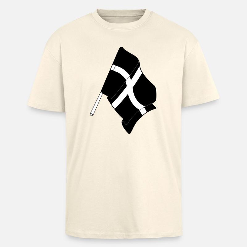 Drapeau de Cornouailles - T-shirt unisexe oversize épais - crème