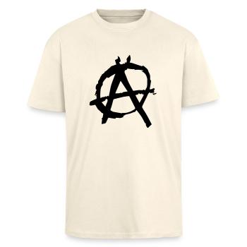anarchy - Oversized Heavyweight Unisex T-Shirt - Creme - Vorne - Alina (178cm) & Michal (187cm)