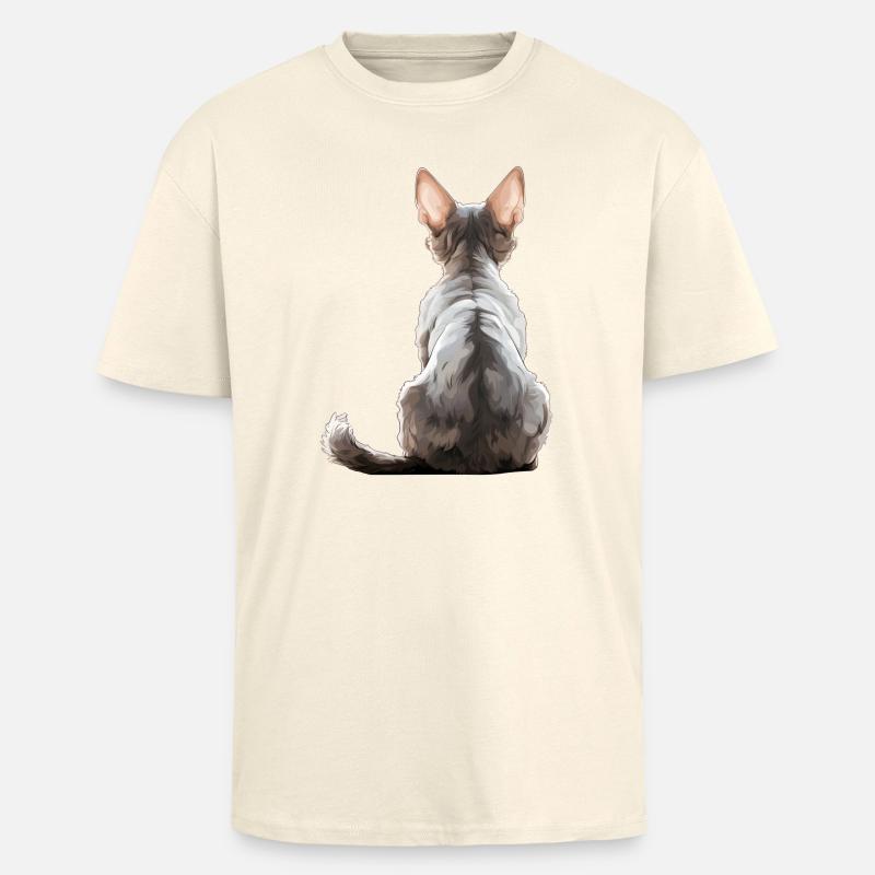 Devon Rex - Oversized Heavyweight Unisex T-Shirt - Creme
