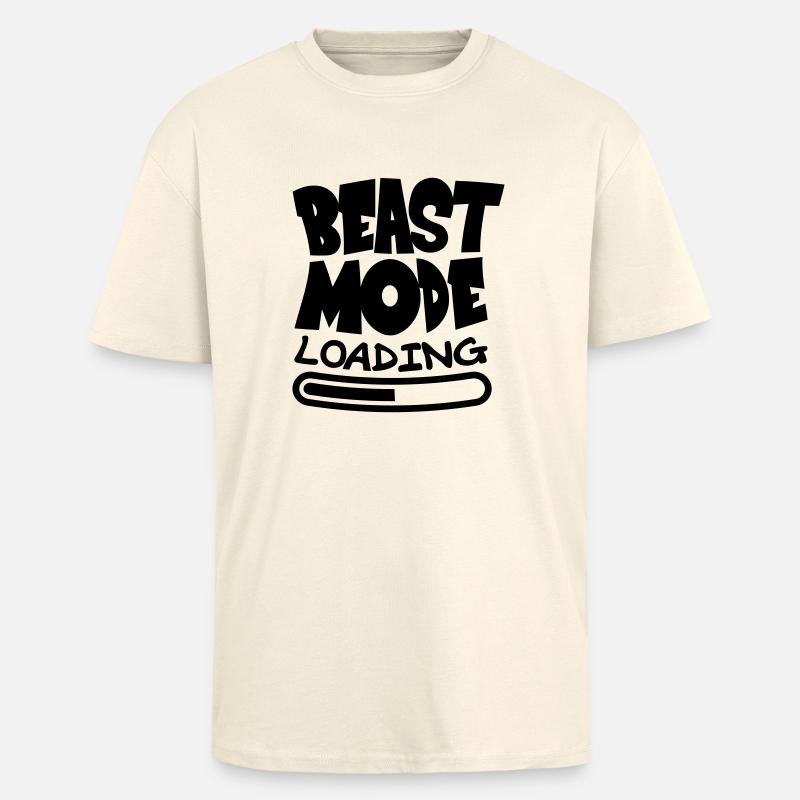 Beast ModeLoading Design - T-shirt unisexe oversize épais - crème
