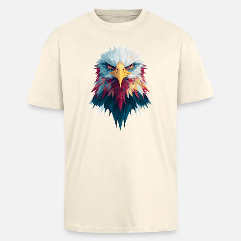 Impressive eagle piercing gaze - Unisex Oversized Heavyweight T-shirt - creme
