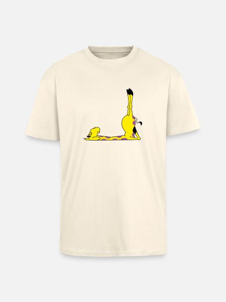 Power Yoga Giraffe - Oversized Heavyweight Unisex T-Shirt - Creme