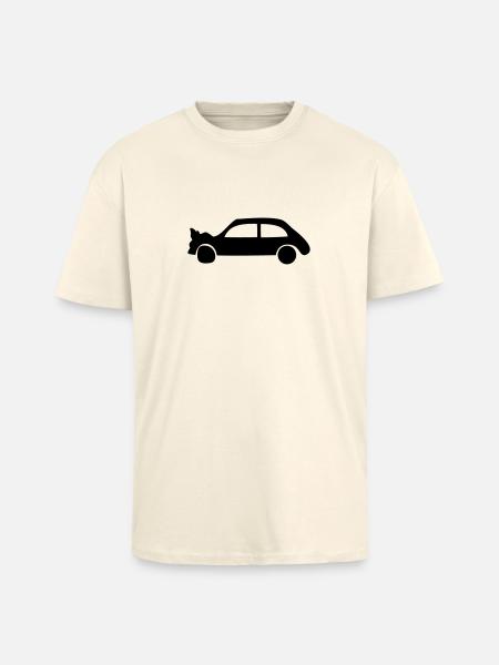 Crash Auto - Unfall - Unisex oversized heavyweight t-shirt - creamfarvet