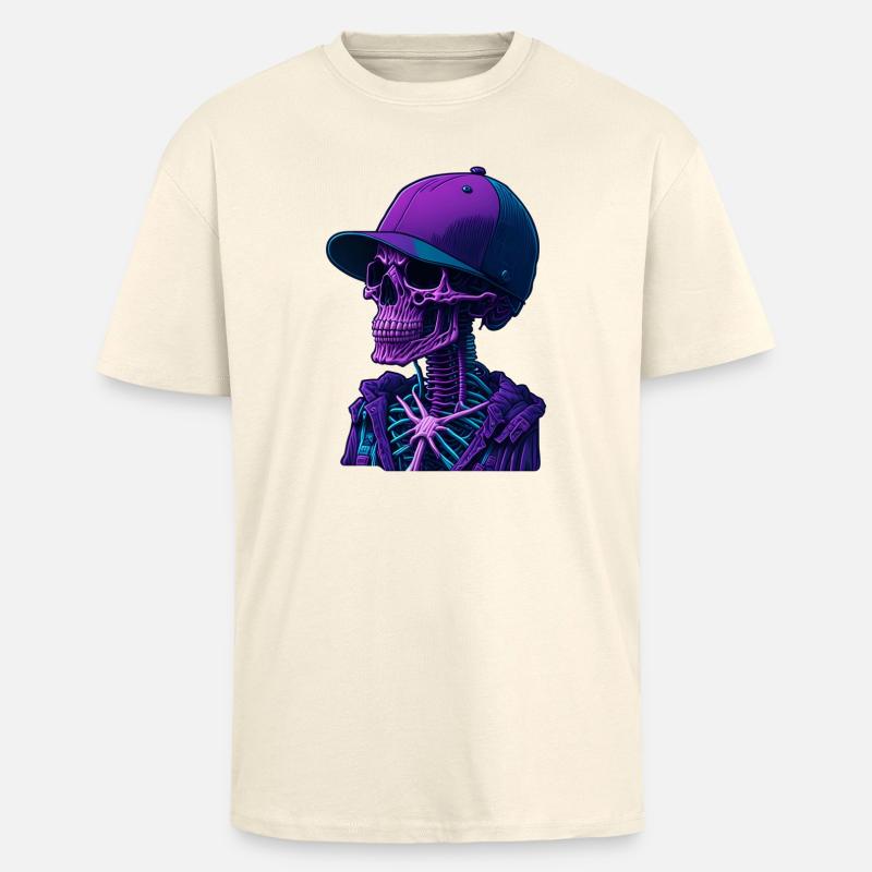 Skelett mit Kappe - Oversized Heavyweight Unisex T-Shirt - Creme