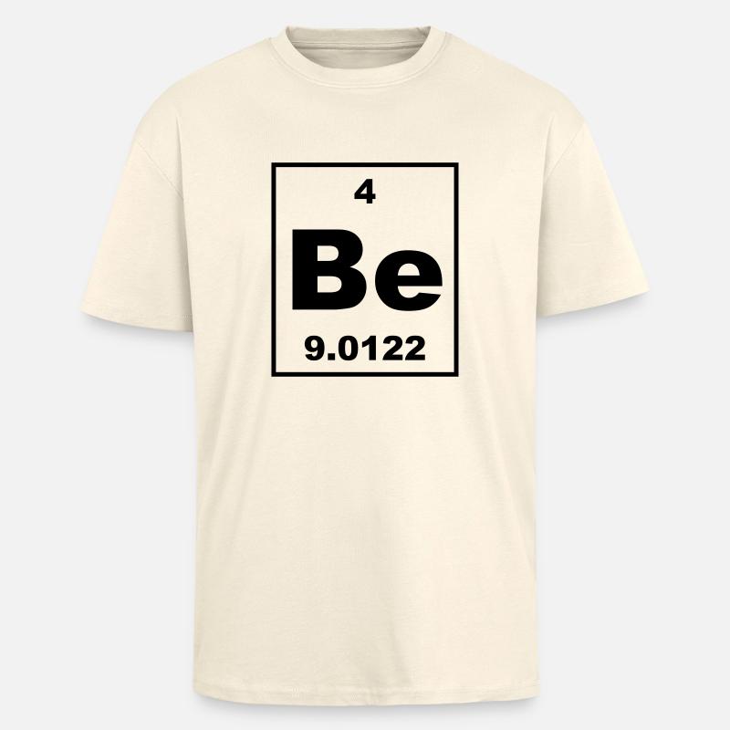 Element 004 - Be (beryllium) - Small - Oversized Heavyweight Unisex T-Shirt - Creme