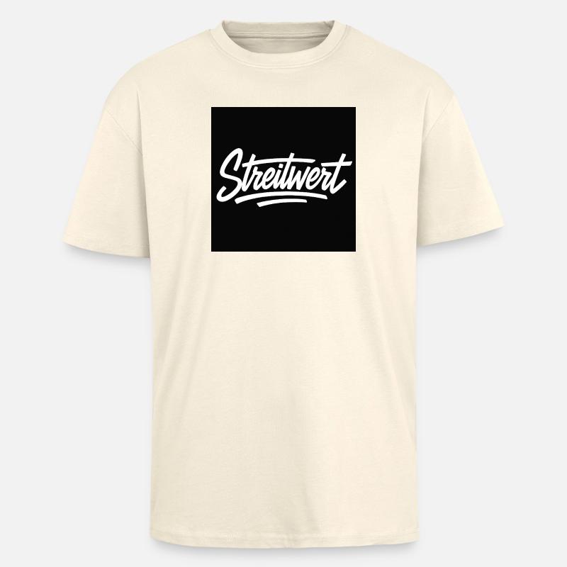 Logo Contested Script Noir - T-shirt unisexe oversize épais - crème