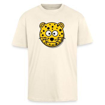 leopard - Unisex Oversized Heavyweight T-shirt - creme - Front - Alina (178cm) & Michal (187cm)