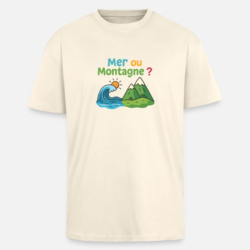 Meer oder Berg - Oversized Heavyweight Unisex T-Shirt - Creme