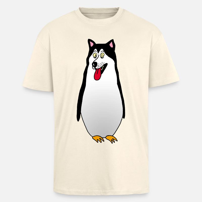 Hund oder Pinguin? - Oversized Heavyweight Unisex T-Shirt - Creme