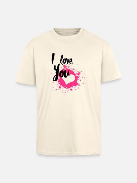 I Love You - T-shirt unisex oversize pesante - crema