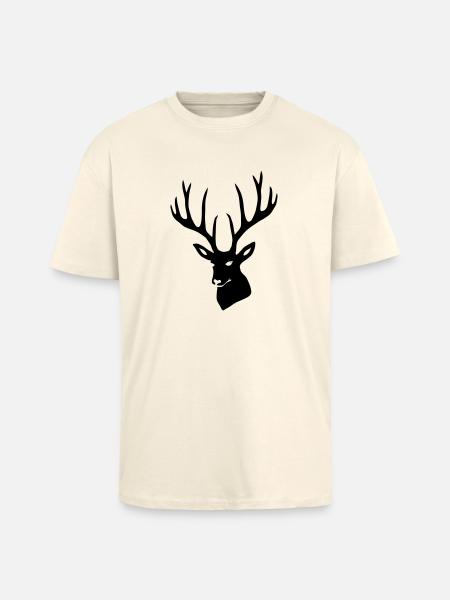 Hirsch Geweih Hirschgeweih Hirschkopf - Oversized Heavyweight Unisex T-Shirt - Creme