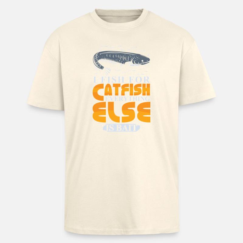 Poisson-chat pêcheur poisson-chat pêchent le poisson-chat - T-shirt unisexe oversize épais - crème