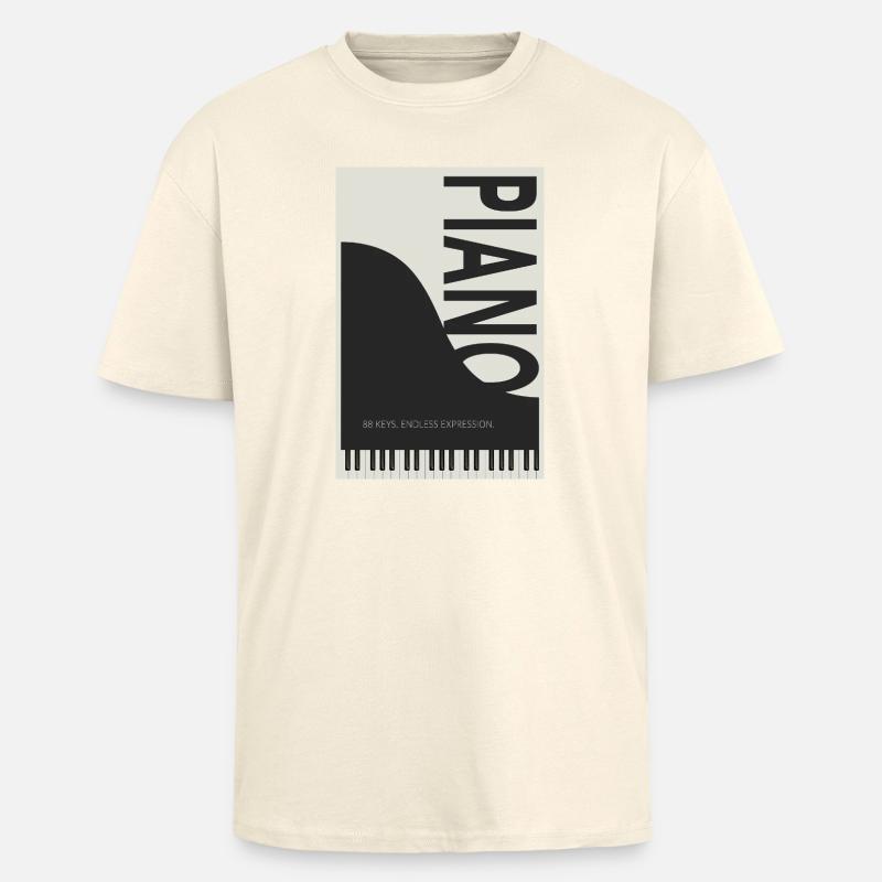Piano – 88 Keys Endless Expression - Oversized Heavyweight Unisex T-Shirt - Creme