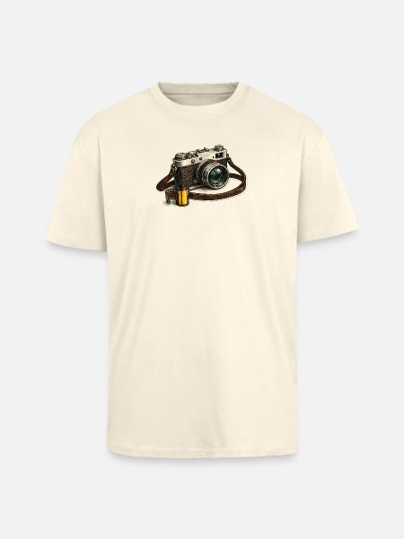 Vintage camera with film roll - Unisex Oversized Heavyweight T-shirt - creme