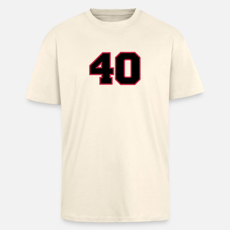 number40 - Oversized Heavyweight Unisex T-Shirt - Creme