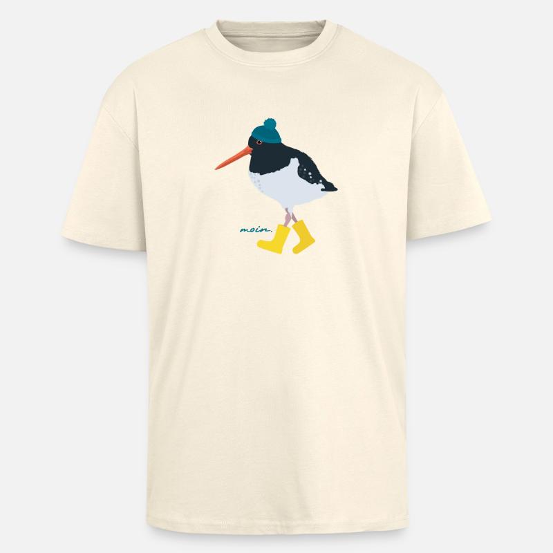Austernfischer mit Gummistiefeln moin - Oversized Heavyweight Unisex T-Shirt - Creme