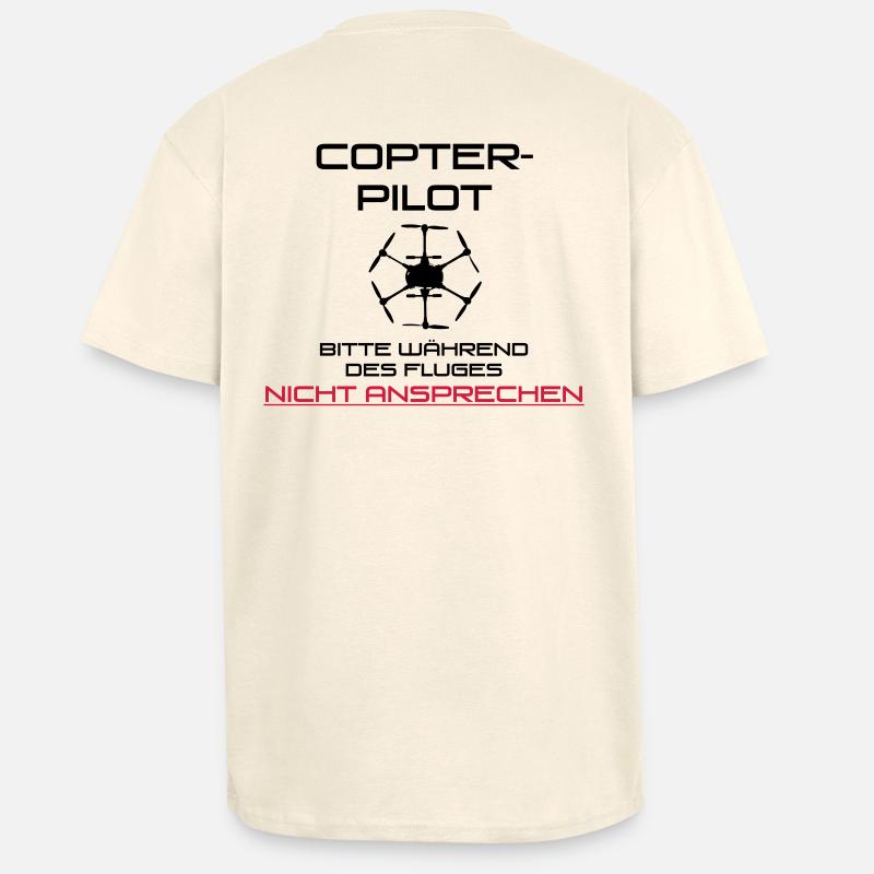Hinweis Copter-Pilot - Oversized Heavyweight Unisex T-Shirt - Creme