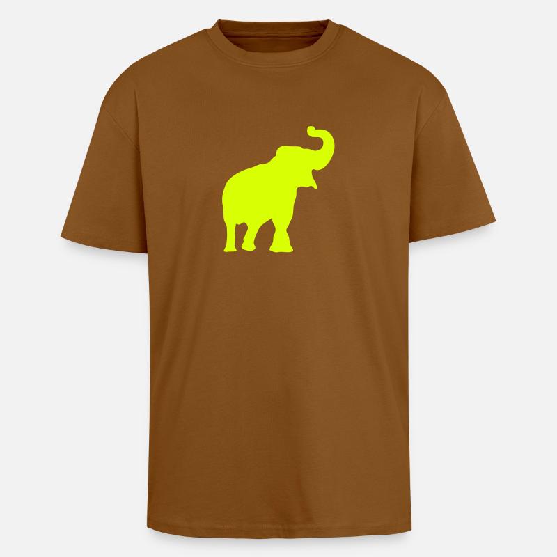 Elefanten Silhouette Schatten shadow3 - Oversized Heavyweight Unisex T-Shirt - Toffee