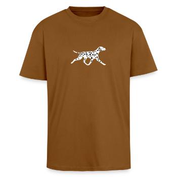 Dalmatiner - Oversized Heavyweight Unisex T-Shirt - Toffee - Vorne - Alina (178cm) & Michal (187cm)