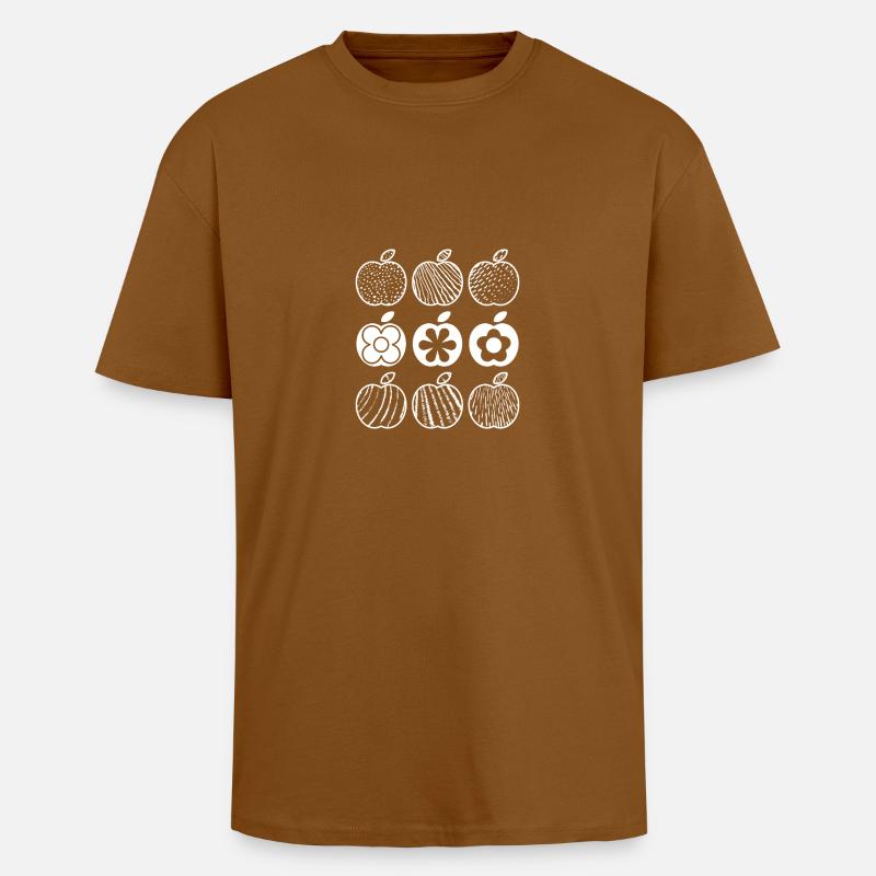 Apple Pattern (White) - Unisex Oversized Heavyweight T-shirt - toffee